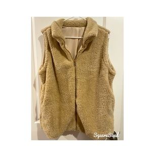 plush tan vest